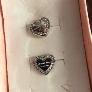 Michael kors silver heart earrings.